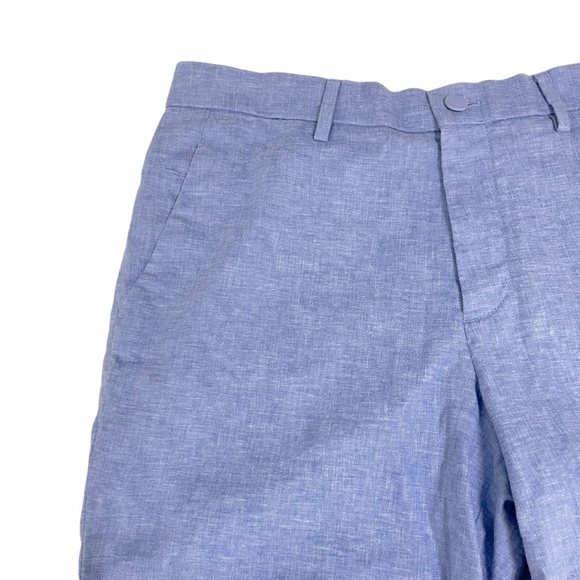 Banana Republic Core Temp Linen Blend  9" Inseam Shorts Men's Size 33 Blue - Picture 3 of 9